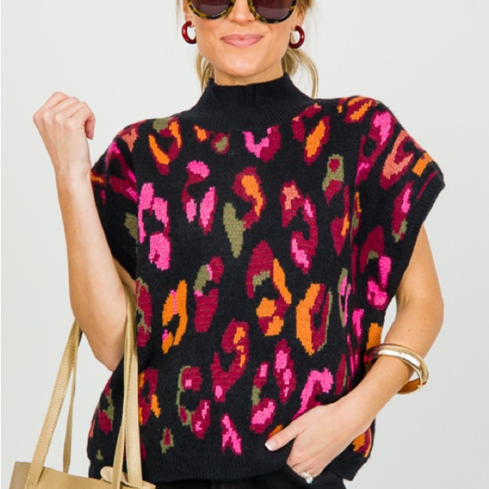 Colorful Patterned Women's Mockneck Sweater